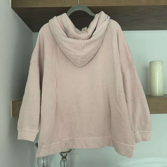 Avocado Lace Up Sleeve Hooded Sweatshirt in Light Pink - Picture 4 of 5